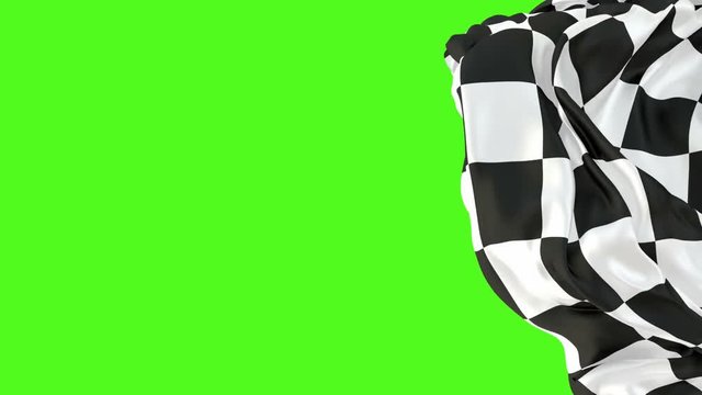 Checkered race flag 60 fps 3D animation with alpha matte