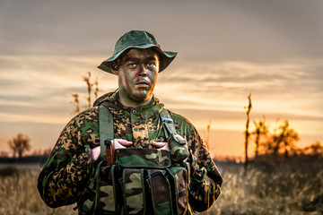 Soldier in russian camouflage