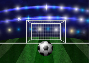 Football arena with a soccer ball