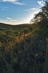 Sunset in the mountains of Alte. Loule, Algarve, Portugal