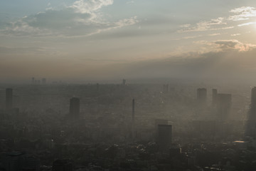 モヤに包まれる高層ビル群 Cityscapes of tokyo in Fog