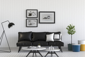 Living room interior in modern style, 3d render