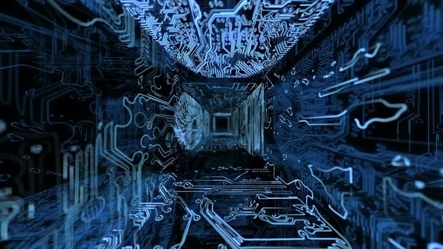 Futuristic technological tunnel 3d, seamless