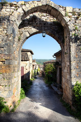 Fototapeta premium Ruelle du village de Bruniquel,Tarn, Midi-Pyrénées, Occitanie, France