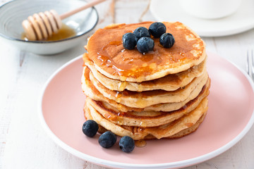 Homemade pancakes with blueberries © asife