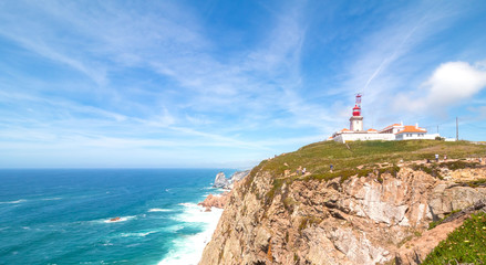 Fototapeta na wymiar Light house at Cape Roca, Sintra, Portugal