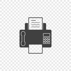 Fototapeta premium A minimalistic fax icon with a handset. Vector on a transparent background.