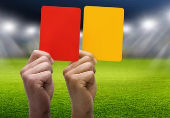 Photo sur Plexiglas Foot Fußball Rote Karte und Gelbe Karte