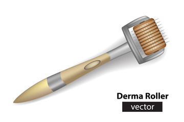 Derma roller or Meso-roller.  Roller for mesotherapy. Vector illustration
