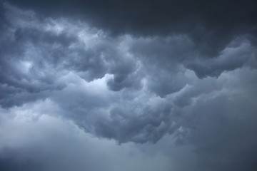 Dark ominous grey storm clouds