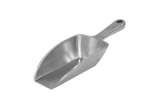 Aluminum Metal Ice Scoops Clipping Path Stock Photo - Download
