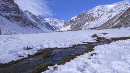 Fototapeta na wymiar Landscape of mountain snow and nature