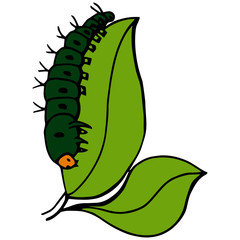 Caterpillar cartoon illustration isolated on white background for children color book
