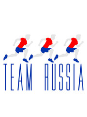 text team crew 3 freunde rennen cool russia russland stürmer tor schießen fan feiern party ball muster flagge gewinner sieger