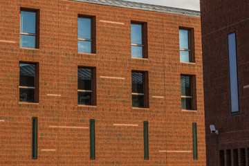 red brick building walls