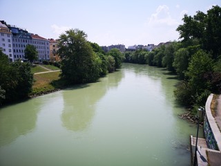 Fototapeta premium Donaukanal Wien, ein Stück Natur in der Großstadt