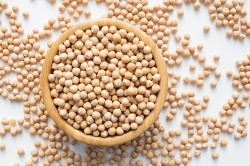 dry raw chickpeas in a bowl