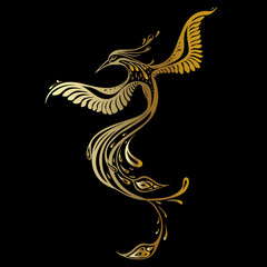 Beautiful peacock. Exotic bird. Vector hand drawn detailed illustration