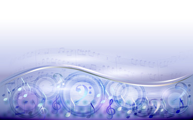 Abstract light silver music background, wallpaper