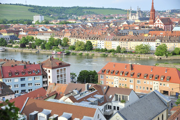 Naklejka premium Wurzburg, Germany from the Marienberg Fortress