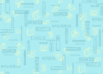 Books Seamless Pattern Background