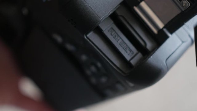 Inserting sd memory card into the camera