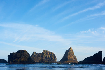 Sea stacks at dawn, Oceanside, Tillamook County, Oregon