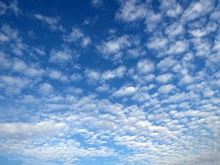 Nice blue sky with fluffy clouds 