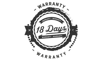 18 days  warranty icon stamp