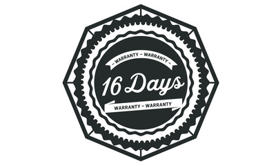 16 days  warranty icon stamp