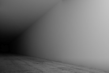 Abstract empty white interior background, long corridor 3 d