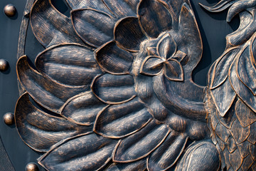 The fragment of forged metal products. close-up