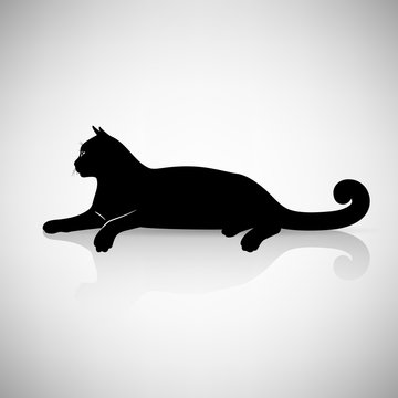 Stylized Reclining Cat