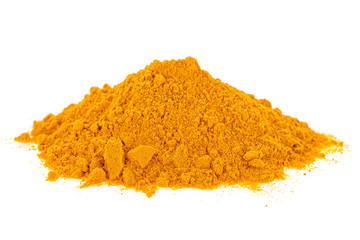 Curcuma powder isolated on white background