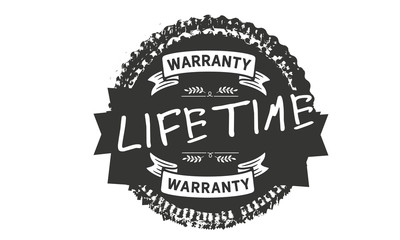 lifetime black warranty icon stamp