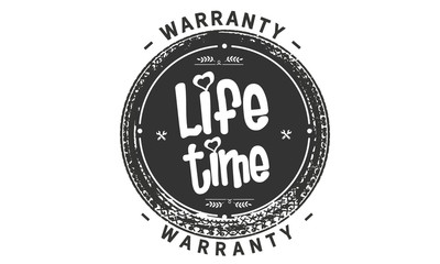 lifetime black warranty icon stamp
