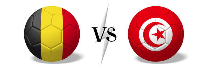 Fototapeta premium Soccer championship - Belgium vs Tunisia