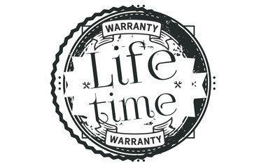 lifetime black warranty icon stamp