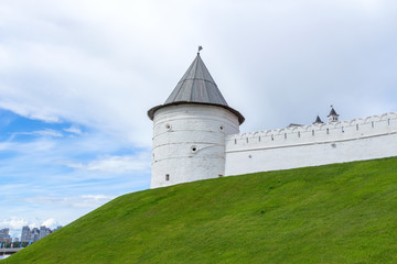 White circular tower of the Kazan Kremlin.