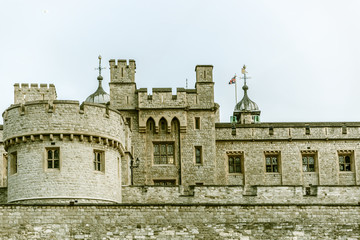 Fototapeta na wymiar The Tower of London, seen from very close distance