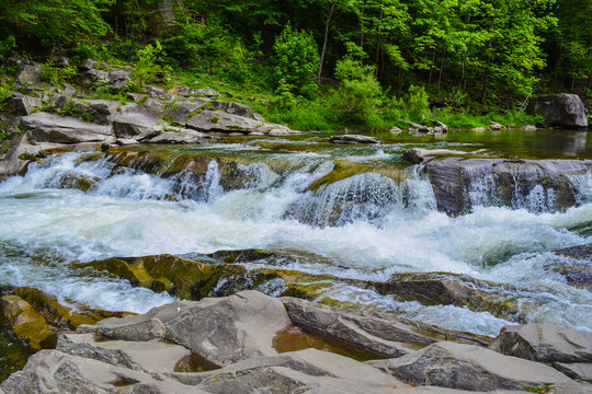 Probiy waterfall on the Prut River, in Yaremche