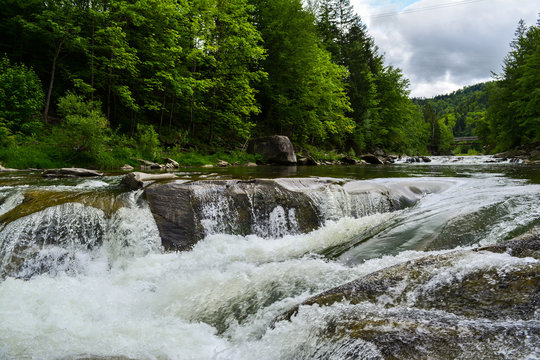 Probiy waterfall on the Prut River, in Yaremche