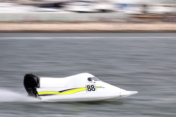 Plakat fast powerboat racing