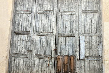 old worn wooden door