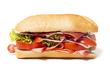 sandwich with paio sausage and ham