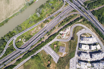 Rome highway traffic with cars 