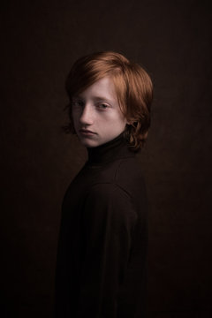 Studio portrait of boy