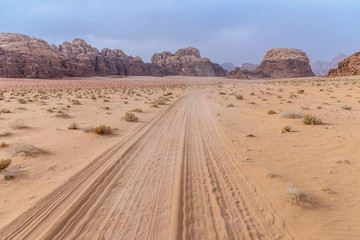 Fototapeta na wymiar Giordania, deserto di Wadi Rum
