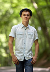 Handsome teenager in the park