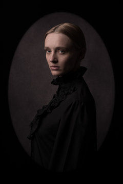 Studio portrait of young woman